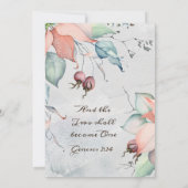 Winter Kerstmis Bloemen Christelijke bruiloft Kaart (Achterkant)