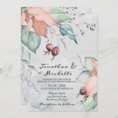 Winter Kerstmis Bloemen Christelijke bruiloft Kaart (Voorkant / Achterkant)