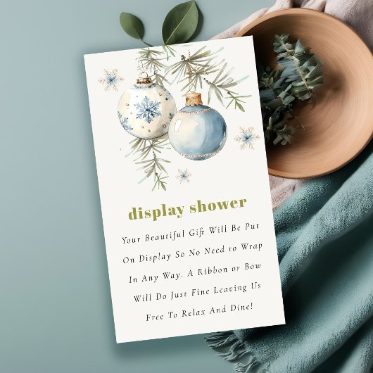 Winter Kerstmis Blue Boy Display Baby shower Informatiekaartje