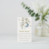 Winter Kerstmis Blue Boy Display Baby shower Informatiekaartje (Staand voorkant)