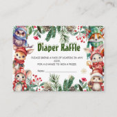 Winter Kerstmis Bos Dieren Luier Raffle Informatiekaartje (Voorkant)