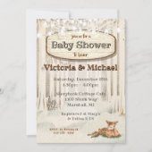 Winter Kerstmis Bosland Herten Baby Shower Kaart (Voorkant)