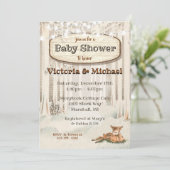 Winter Kerstmis Bosland Herten Baby Shower Kaart (Staand voorkant)