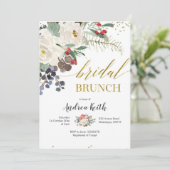 Winter Kerstmis Bridal Brunch Uitnodiging (Staand voorkant)