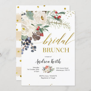 Winter Kerstmis Bridal Brunch Uitnodiging
