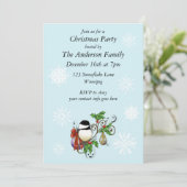 Winter Kerstmis Chickade Kaart (Staand voorkant)