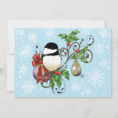 Winter Kerstmis Chickade Kaart (Achterkant)