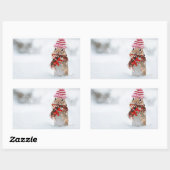 Winter Kerstmis Chipmunk Rechthoekige Sticker (Vel)