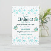 Winter Kerstmis Cookie Exchange Party Uitnodiging (Staand voorkant)