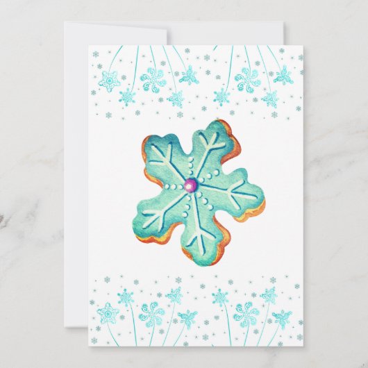 Winter Kerstmis Cookie Exchange Party Uitnodiging (Achterkant)