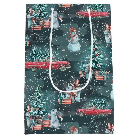 Winter Kerstmis Cozy Medium Cadeauzakje (Achterkant)