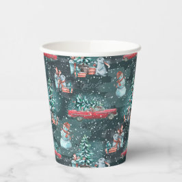 Winter Kerstmis Cozy Papieren Bekers