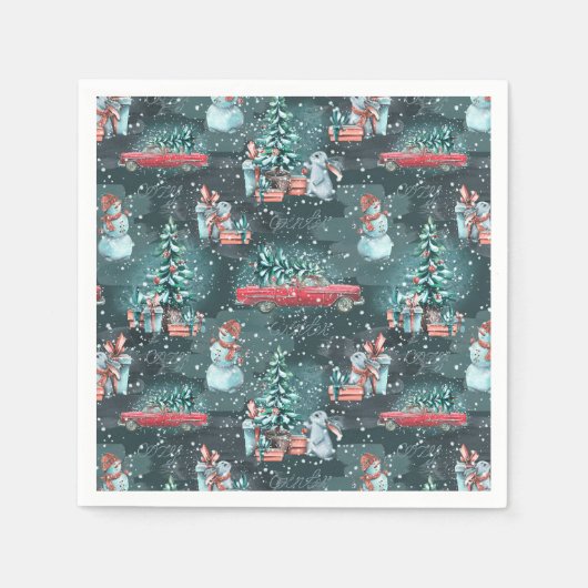 Winter Kerstmis Cozy Servet (Voorkant)
