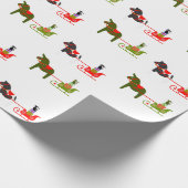 Winter Kerstmis Dala Horse Sleigh Ride Cadeaupapier (Hoek)