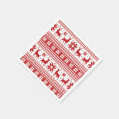 Winter Kerstmis Deer Red Snowflake Patroon Servet (Hoek)