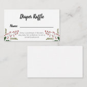 Winter Kerstmis Diaper Raffle Informatiekaartje (Voorkant / Achterkant)