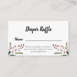 Winter Kerstmis Diaper Raffle Informatiekaartje
