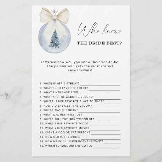 Winter Kerstmis die het beste bruidspel kent (Voorkant)