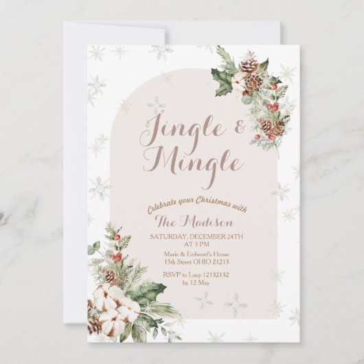 Winter Kerstmis Dit Het Seizoen Te Trouwen Kaart (Voorkant)