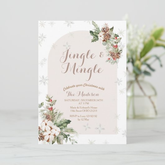 Winter Kerstmis Dit Het Seizoen Te Trouwen Kaart (Staand voorkant)