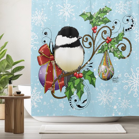 Winter-Kerstmis Douchegordijn