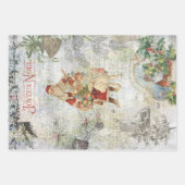 winter Kerstmis Ephemera Collage Inpakpapier Vel (Voorkant 3)