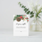 Winter Kerstmis Evergreen Luier Raffle Informatiekaartje (Staand voorkant)