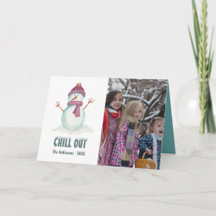 Winter Kerstmis Familie Foto Feestdagen Kaart
