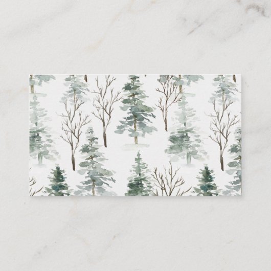 Winter Kerstmis Floral Diaper Raffle Informatiekaartje (Achterkant)