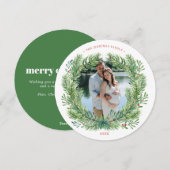 Winter Kerstmis foto Feestdagenkaart (Voorkant / Achterkant)