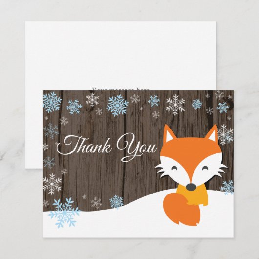Winter Kerstmis Fox Blue Hartelijk dank Bedankkaart (Voorkant / Achterkant)