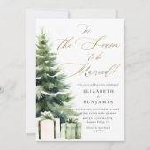 Winter Kerstmis Getrouwd Seizoen Elegante bruiloft Kaart (Voorkant)