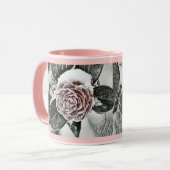 Winter, Kerstmis, gezaaid, diepgevroren Rozen teke Mok (Voorkant links)