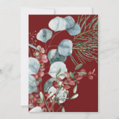 Winter Kerstmis Greenery Red Wedding Invitation Kaart (Achterkant)