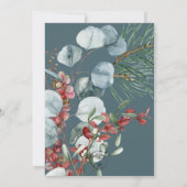 Winter Kerstmis groen Blauwgroen bruiloft Kaart (Achterkant)