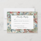 Winter Kerstmis groen gouden bruiloft RSVP Kaartje (Voorkant)