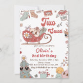 Winter Kerstmis Groovy Twee Lieve 2e Verjaardag Kaart (Voorkant)