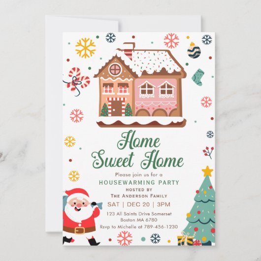 Winter Kerstmis Housewarming Party Uitnodiging (Voorkant)