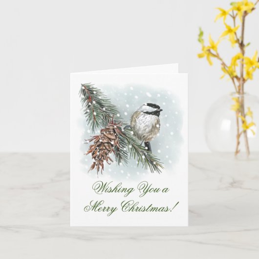 Winter-Kerstmis Kaart (Gele Bloem)