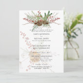 Winter Kerstmis Katholieke Trouw Nuptiale Mis Kaart (Staand voorkant)