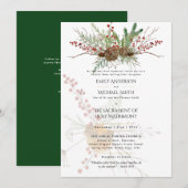 Winter Kerstmis Katholieke Trouw Nuptiale Mis Kaart (Voorkant / Achterkant)