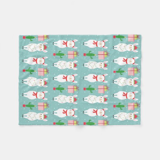 Winter Kerstmis Llamas | FEESTDAGEN Fleece Deken (Voorkant (Horizontaal))