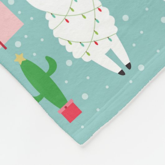 Winter Kerstmis Llamas | FEESTDAGEN Fleece Deken (Hoek)