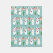 Winter Kerstmis Llamas | FEESTDAGEN Fleece Deken (Voorkant)