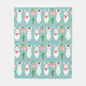 Winter Kerstmis Llamas | FEESTDAGEN Fleece Deken (Voorkant)
