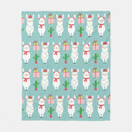 Winter Kerstmis Llamas | FEESTDAGEN Fleece Deken