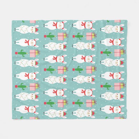 Winter Kerstmis Llamas | FEESTDAGEN Fleece Deken (Voorkant (Horizontaal))