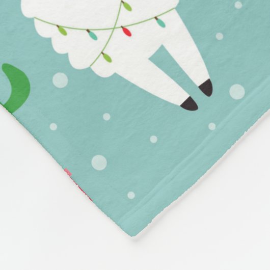 Winter Kerstmis Llamas | FEESTDAGEN Fleece Deken (Hoek)