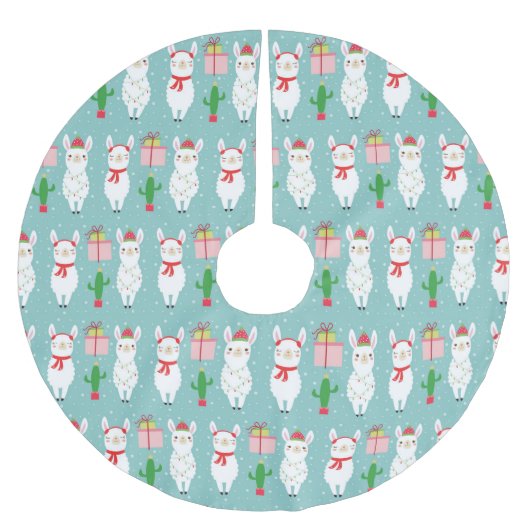 Winter Kerstmis Llamas | FEESTDAGEN Kerstboom Rok (Voorkant)