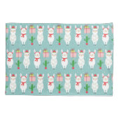 Winter Kerstmis Llamas | FEESTDAGEN Kussensloop (Achterkant)